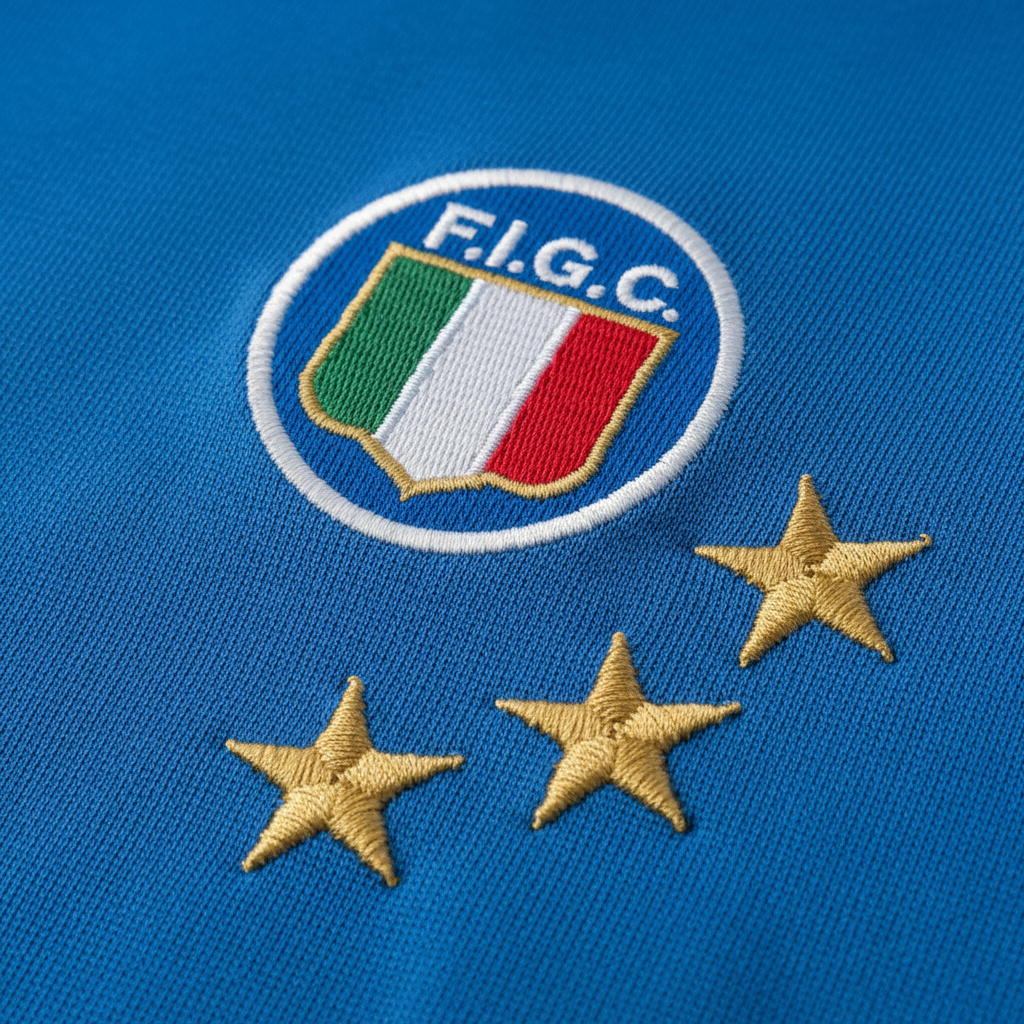 Italy 1982 World Cup Champions Retro football jersey - detail close-up