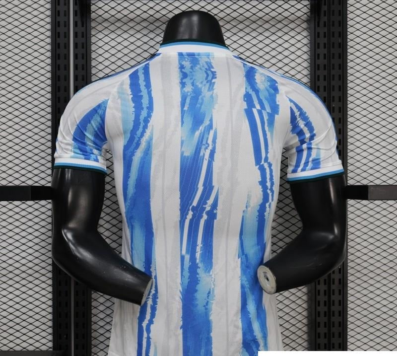 2026 Player Version Argentina White and Light Blue with Brushstroke Stripes
