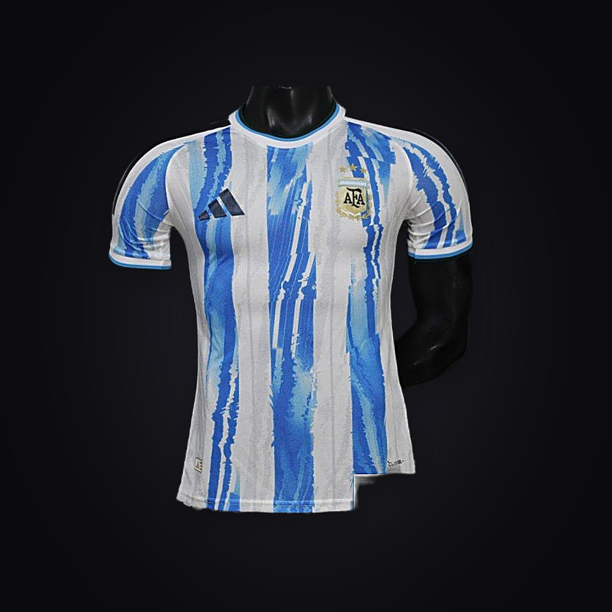 2026 Player Version Argentina White and Light Blue with Brushstroke Stripes
